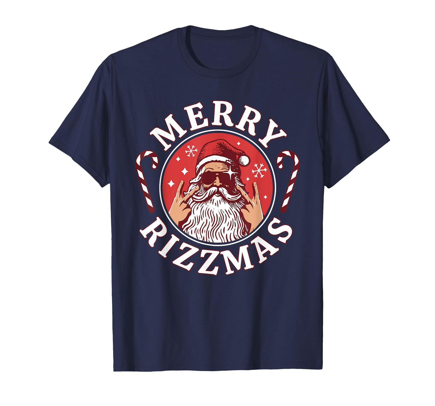 Merry Rizzmas Kids Teens School Funny Christmas Santa Claus T-Shirt