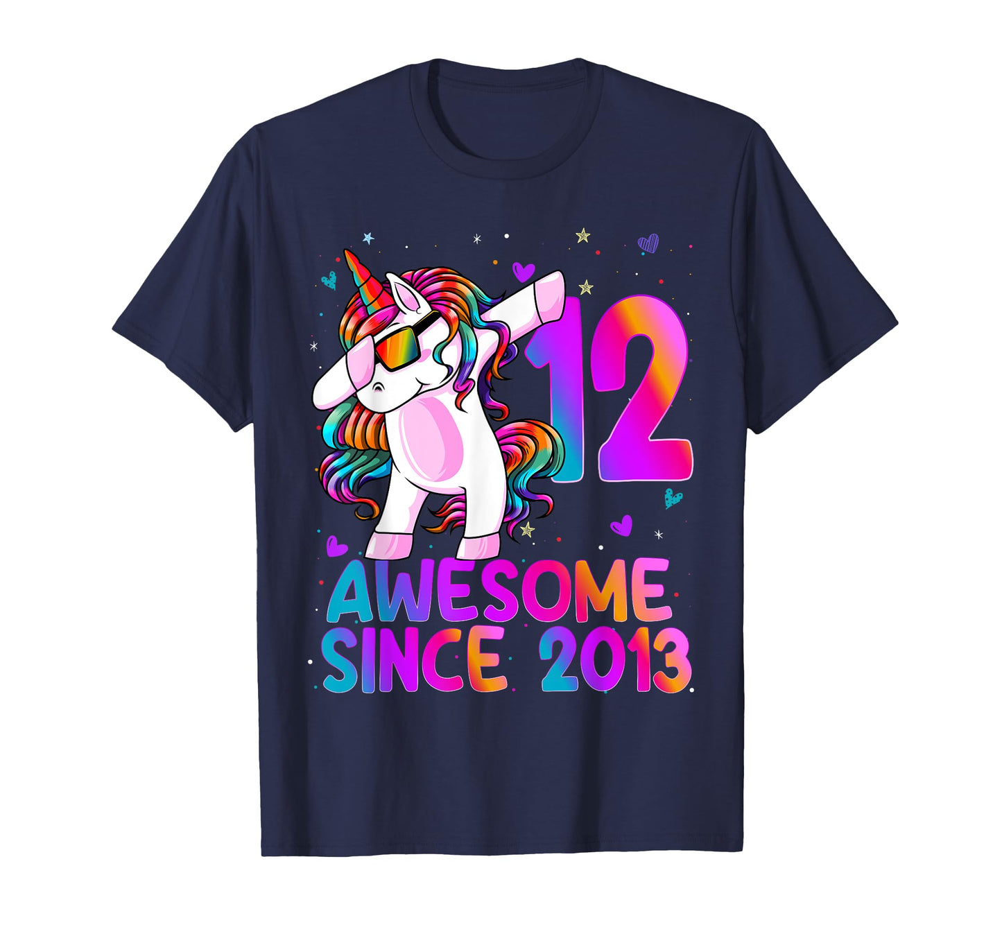 Dabbing Unicorn 12 Year Old 12th Birthday Girl Unicorn Party T-Shirt