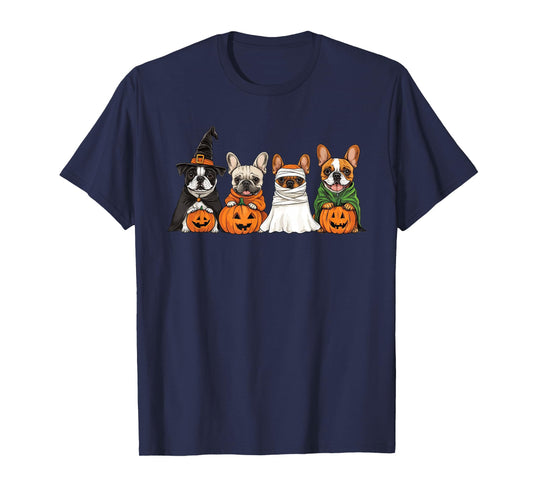 Cute Fall French Bulldog Dog Owner Halloween T-Shirt