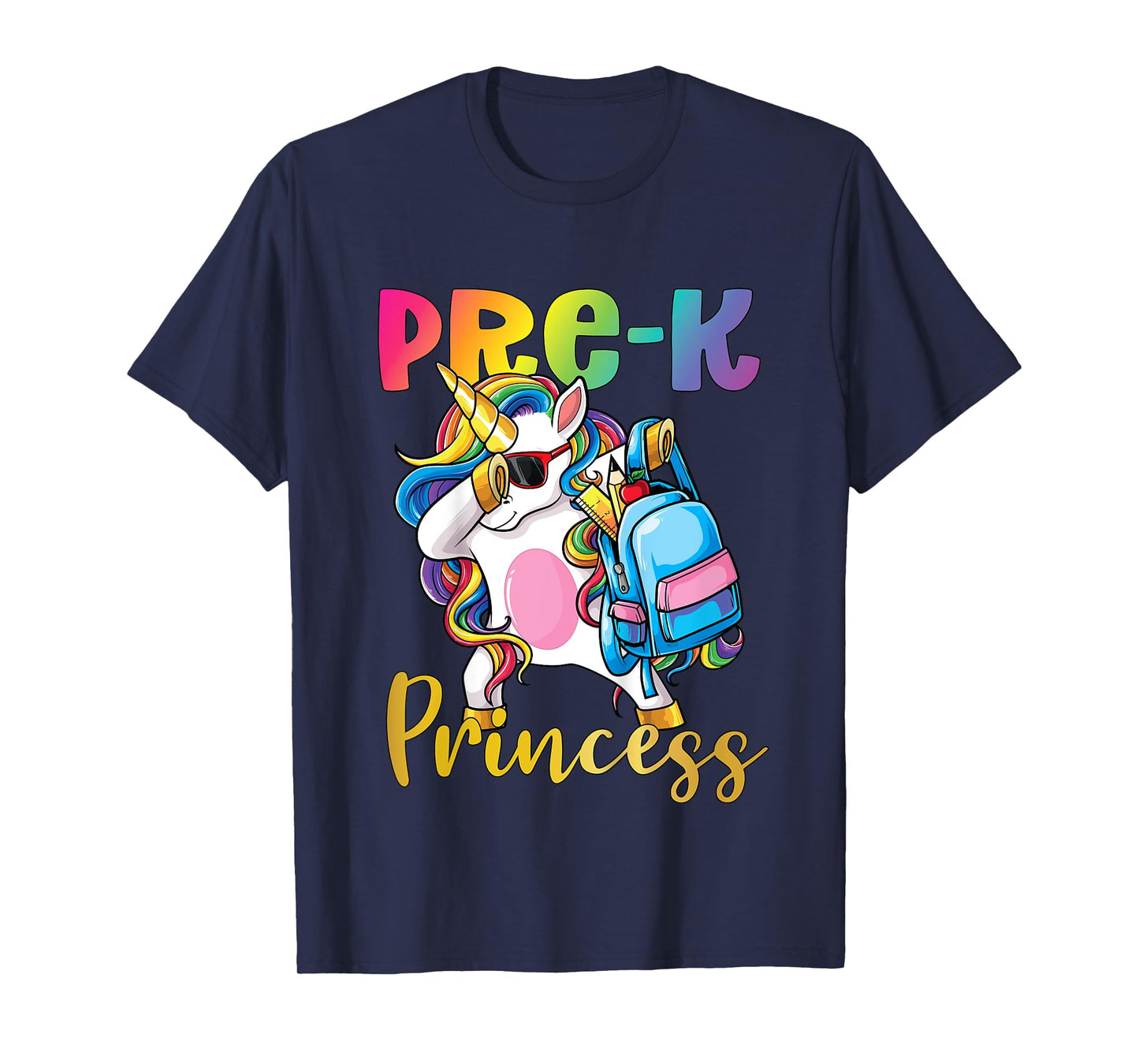 Pre K Princess Dabbing Unicorn Back to School Girls T-Shirt