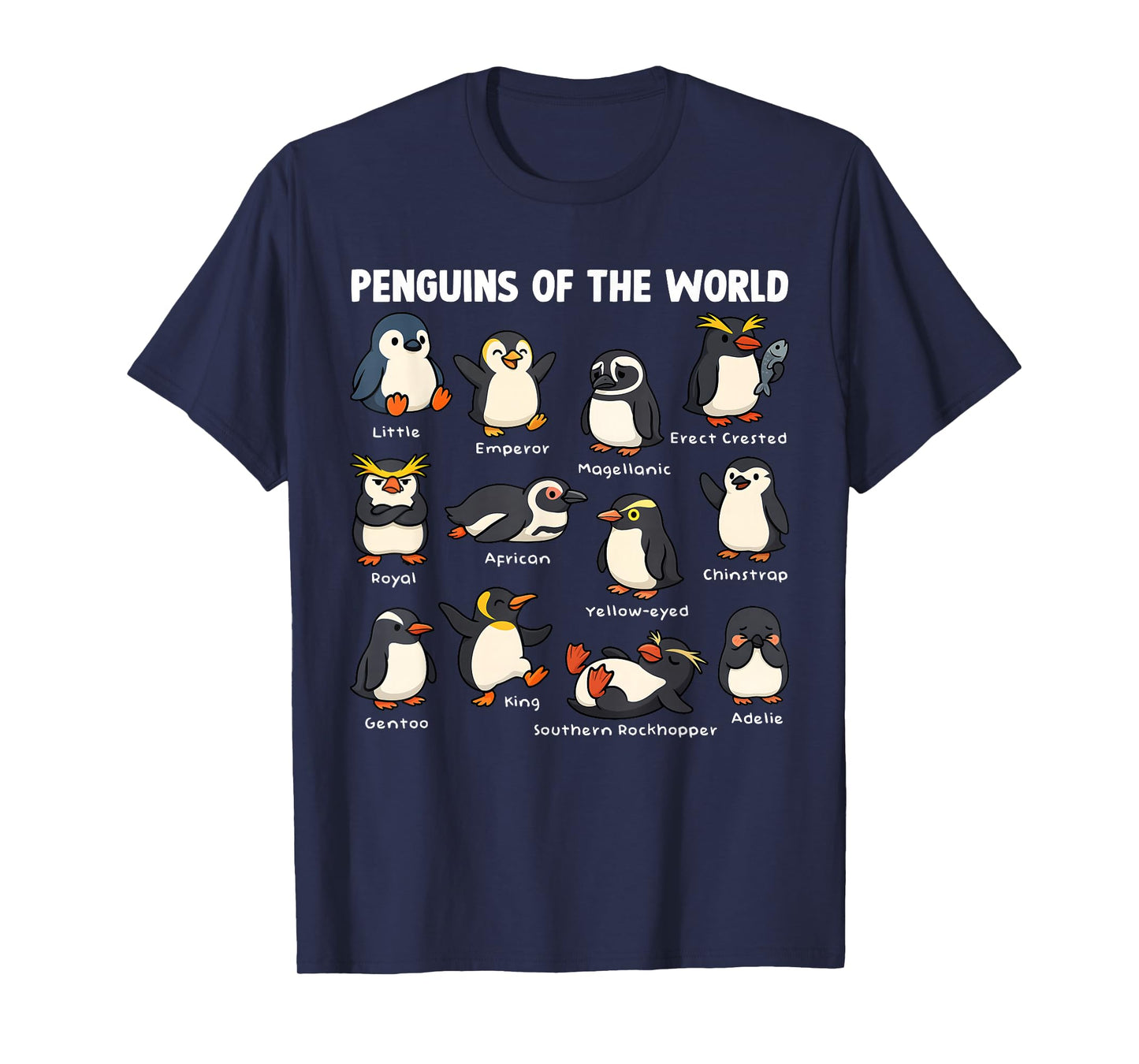 Penguin Sea Animals of The World Kawaii Zoo Bird Lovers T-Shirt