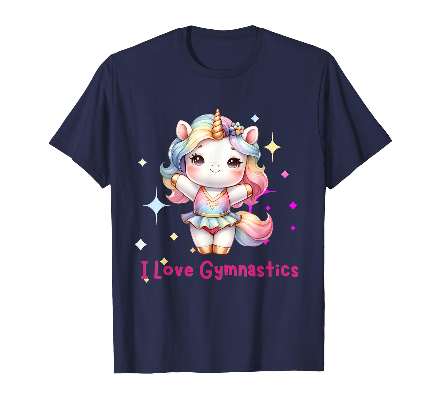 I love Gymnastics with Cute Gymnast Unicorn for Girls Kids T-Shirt