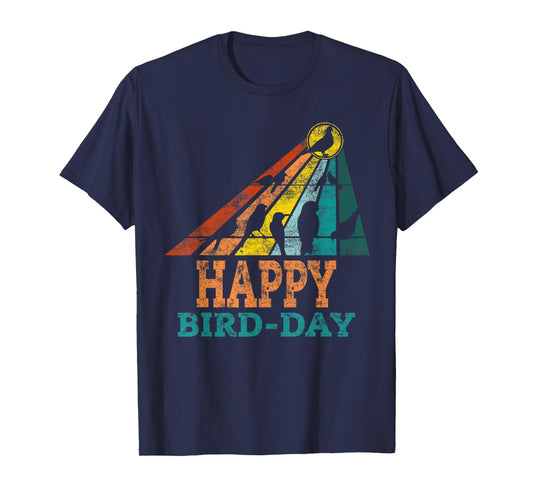 Retro Vintage Bird Watcher Happy Bird Day Funny Birthday T-Shirt