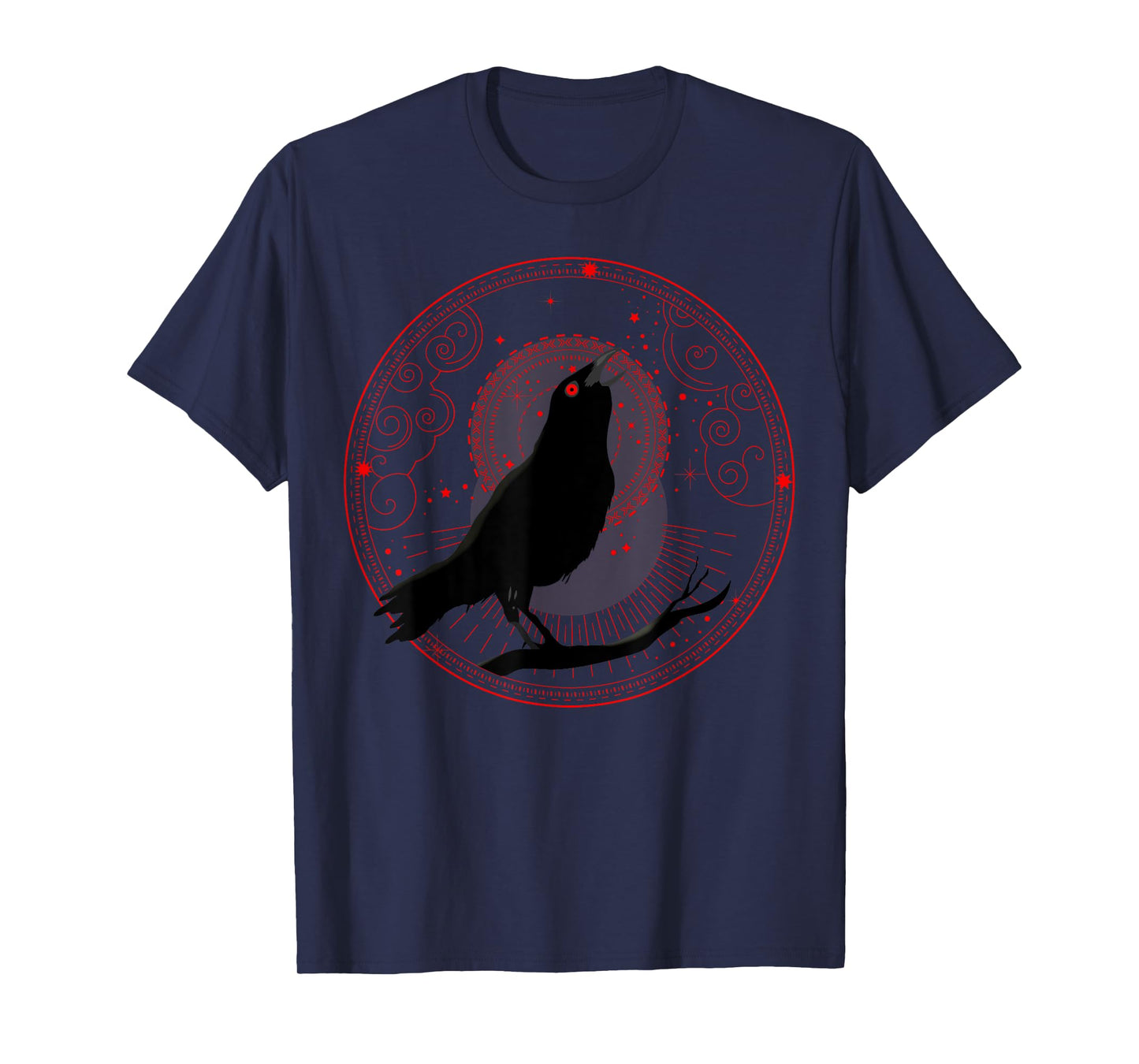 Beautiful Black Crow Raven Bird Watch. Birds Silhouette T-Shirt