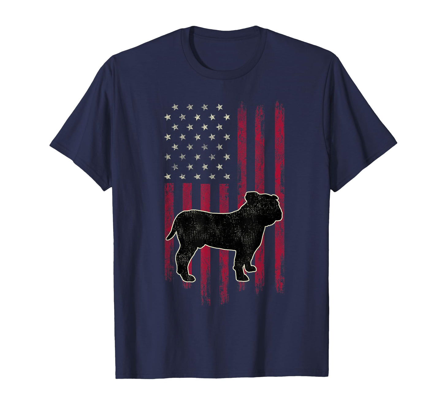 English Bulldog Dog Lovers American Flag 4th Of July T-Shirt