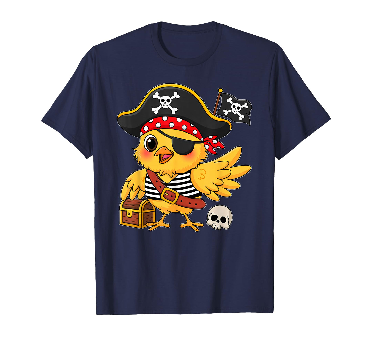 Cute Chicken Pirate Women Boys Girls Kids Halloween Costume T-Shirt