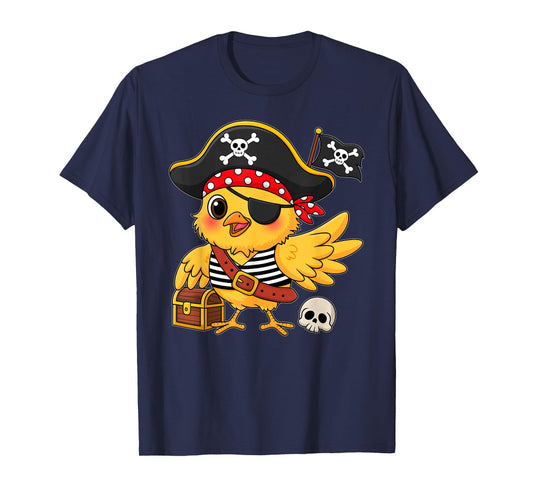 Cute Chicken Pirate Women Boys Girls Kids Halloween Costume T-Shirt