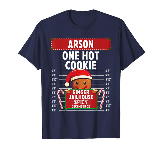 Arson Ginger Jailhouse Christmas Gingerbread Holiday Pajamas T-Shirt