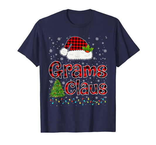 Funny Grams Claus Christmas Lights Xmas Pajama Family Tees T-Shirt