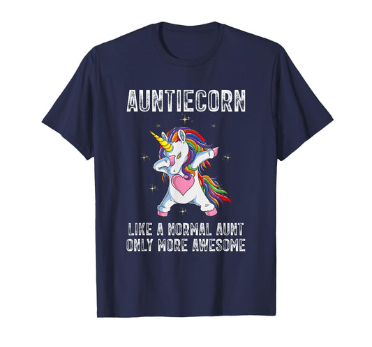 Auntiecorn Dabbing Unicorn Mother's Day 2023 Auntie Awesome T-Shirt