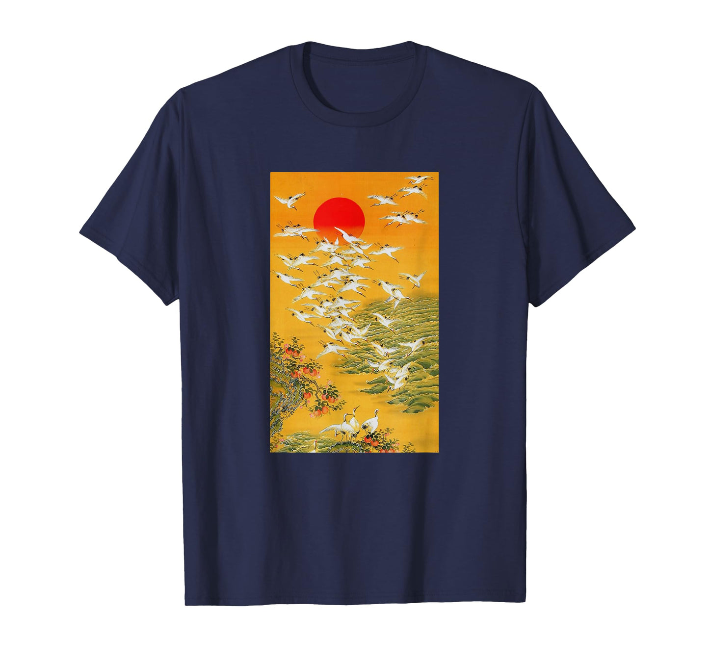 Japanese Crane T-Shirt Vintage Hokusai Woodblock T-Shirt
