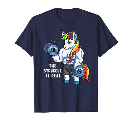 Unicorn Weightlifting T shirt - Rainbow Unicorn Gym Women T-Shirt
