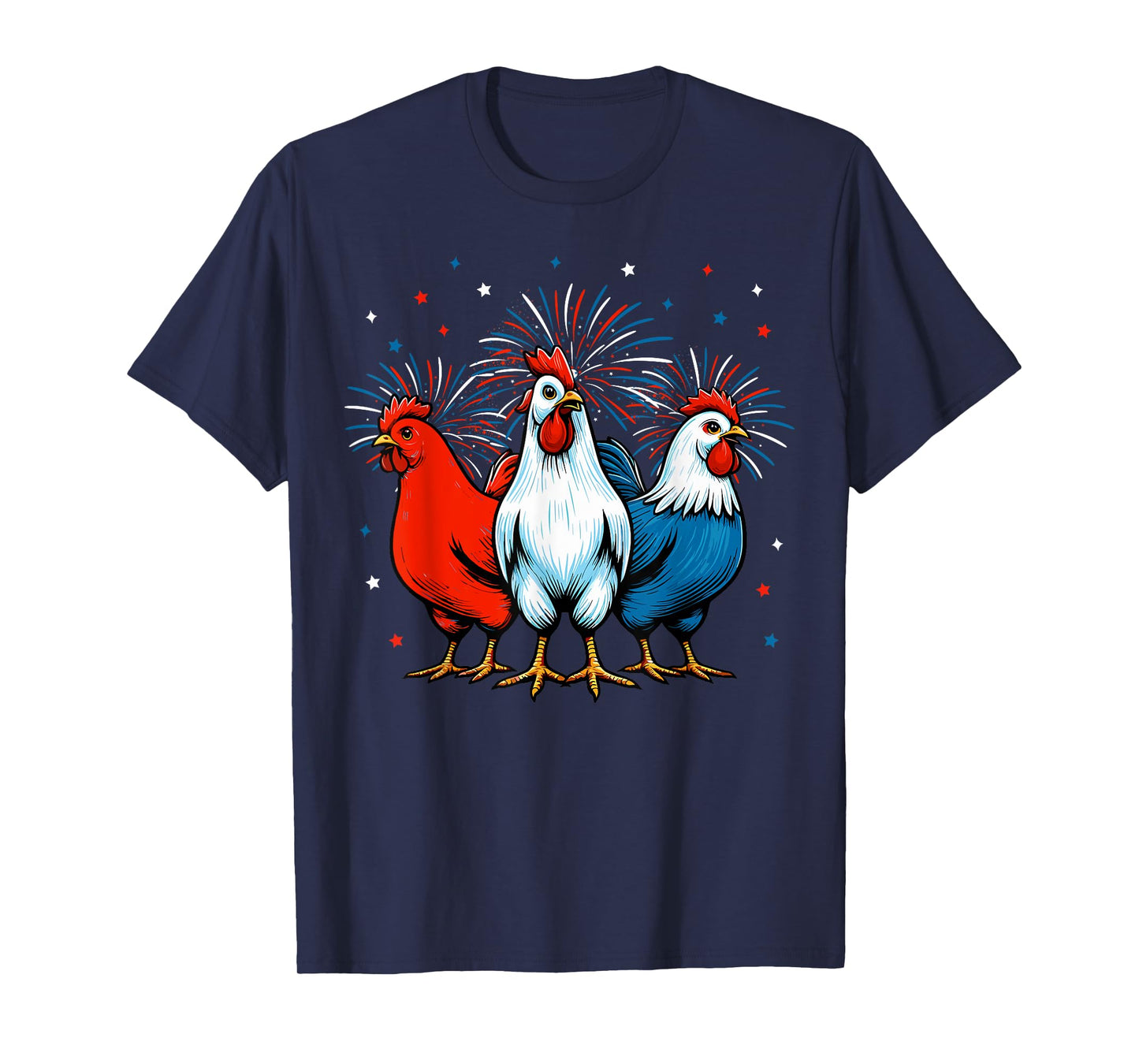 Funny 4th Of July Chickens Lover USA Flag Patriotic Chicken T-Shirt