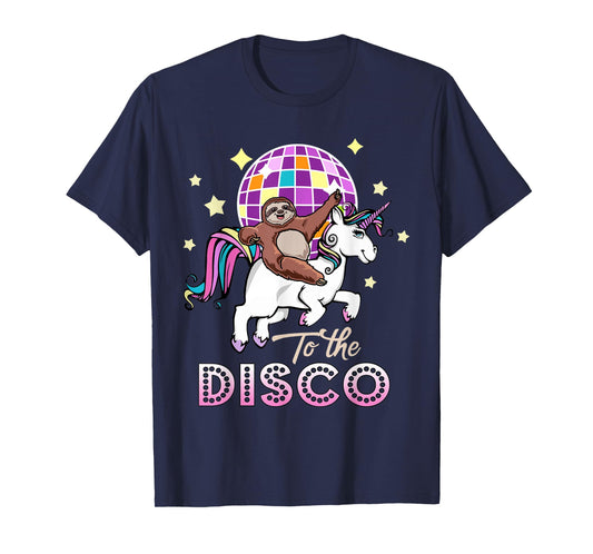 Sloth Riding Unicorn To The Disco T-Shirt