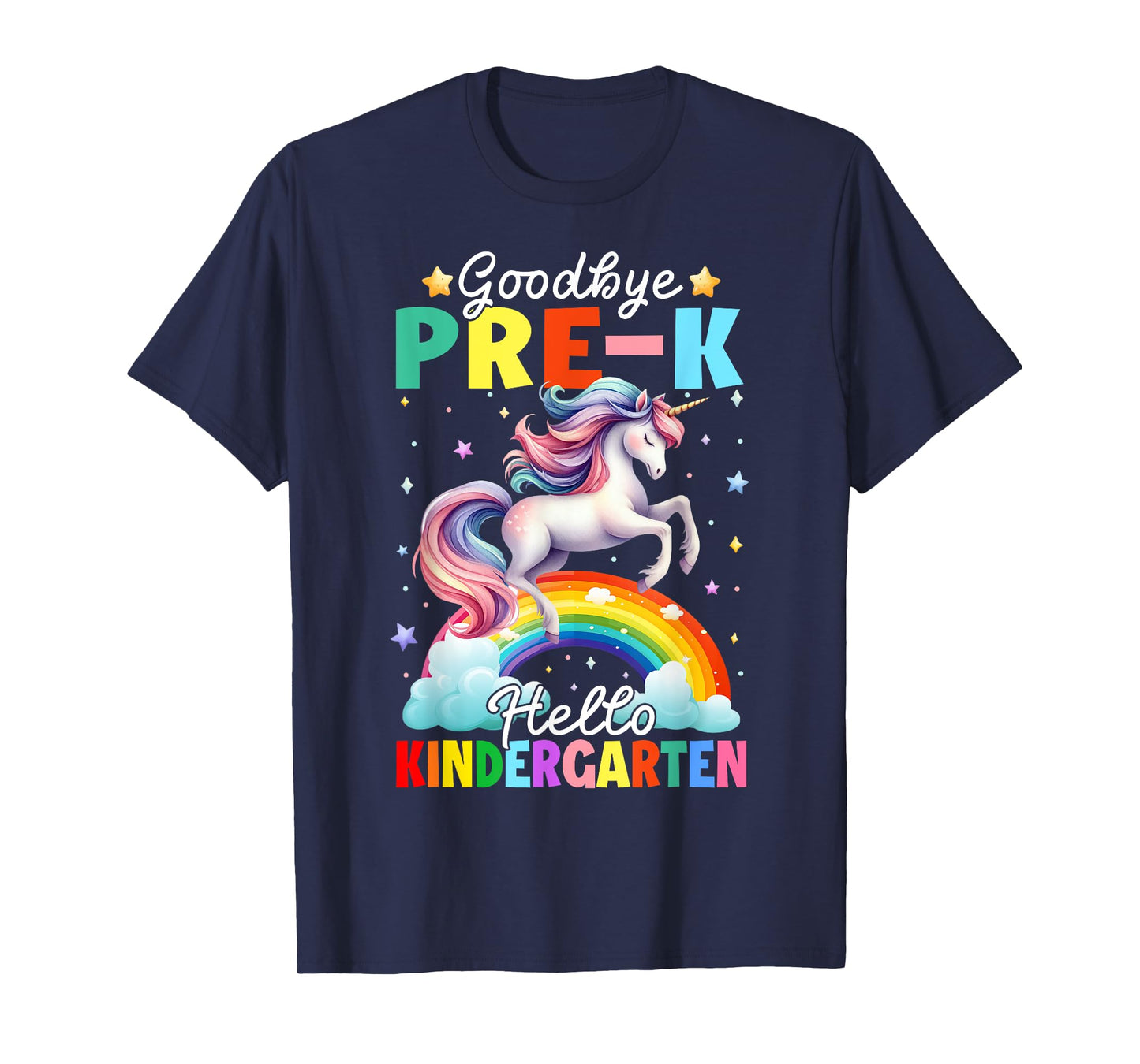 Kids Goodbye Pre-K Hello Kindergarten Unicorn Graduation T-Shirt