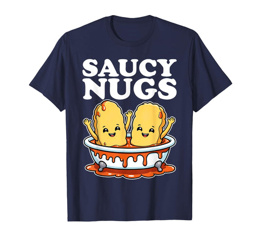 Funny Saucy Nugs Cartoon Food BBQ Sauce Chicken Nuggets T-Shirt