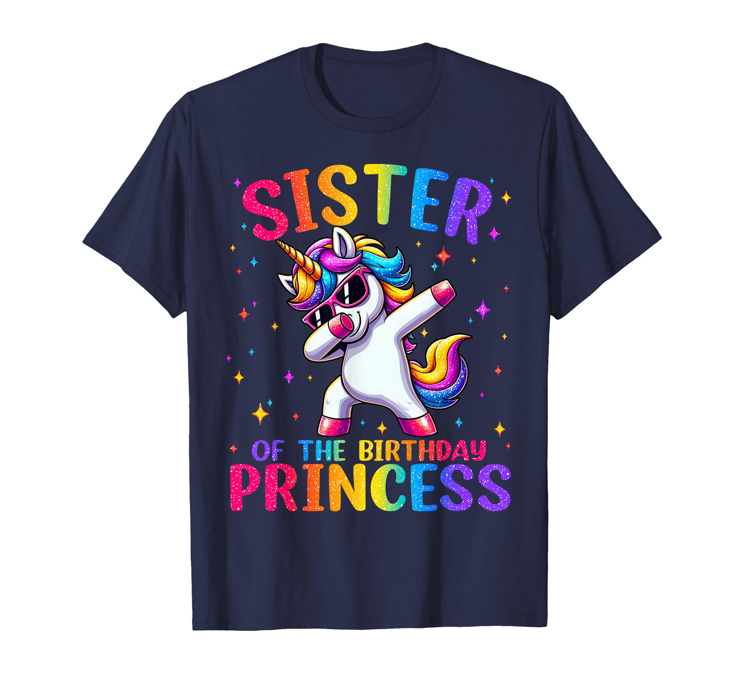 Sister of The Birthday Princess Matching Family Unicorn Girl T-Shirt