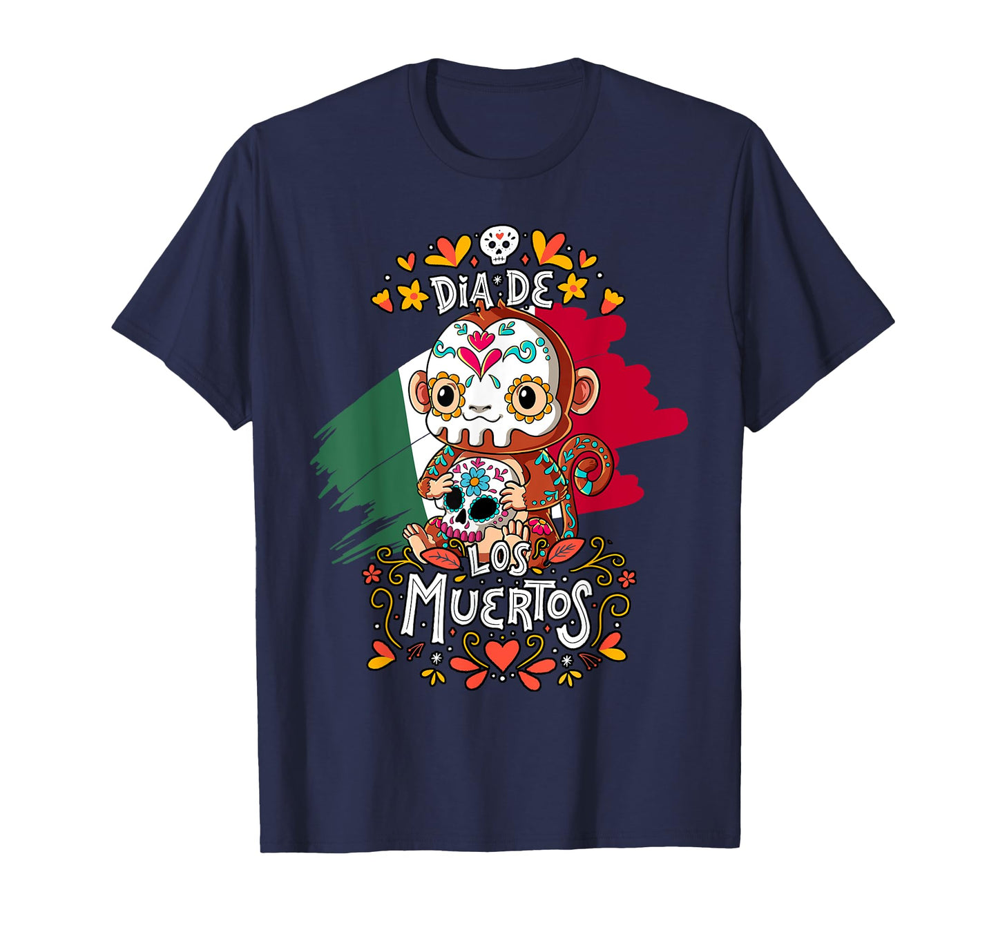 Dia De Los Muertos Monkey T-Shirt