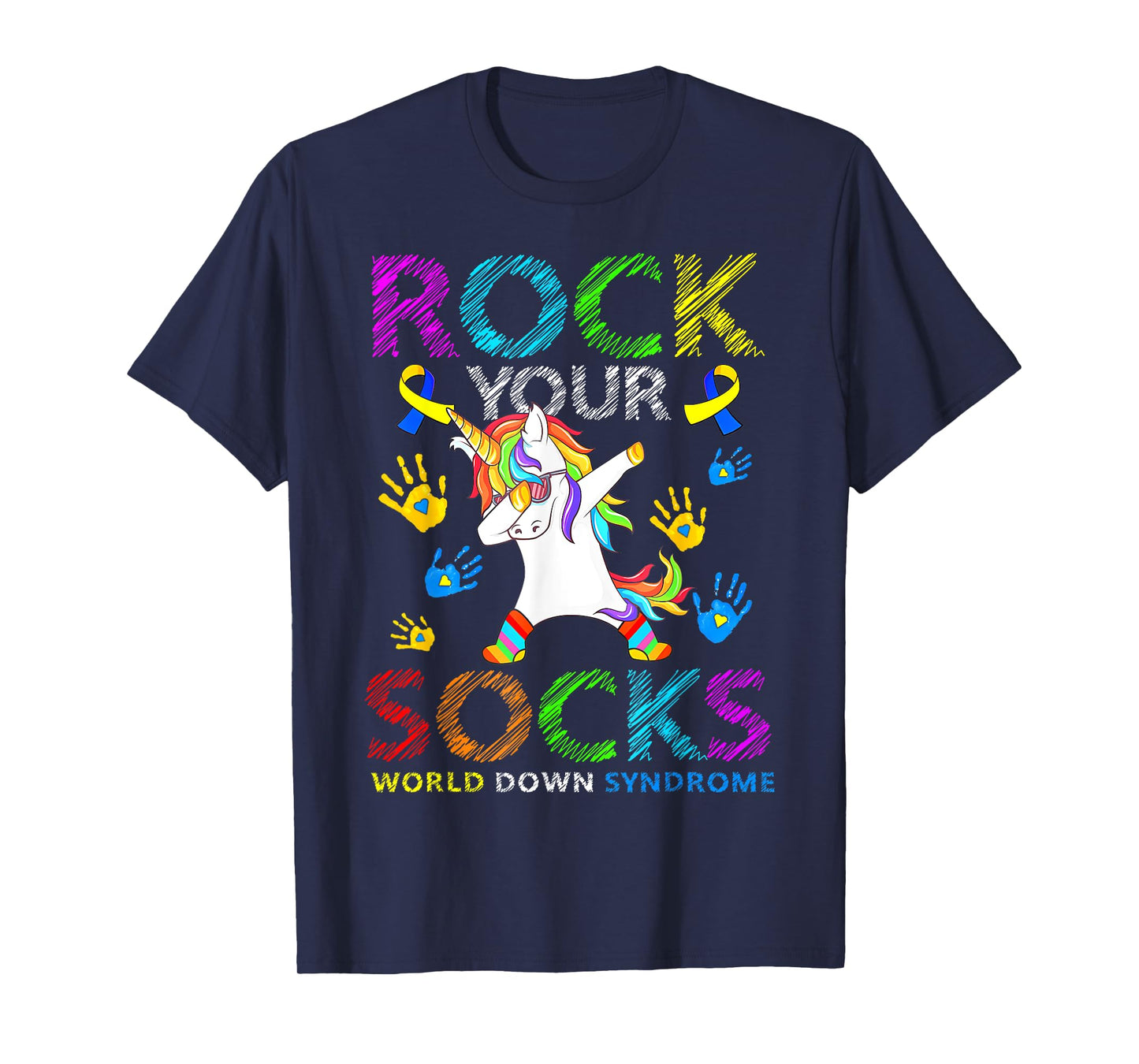 Unicorn Rock Your Socks World Down Syndrome Awareness T-Shirt