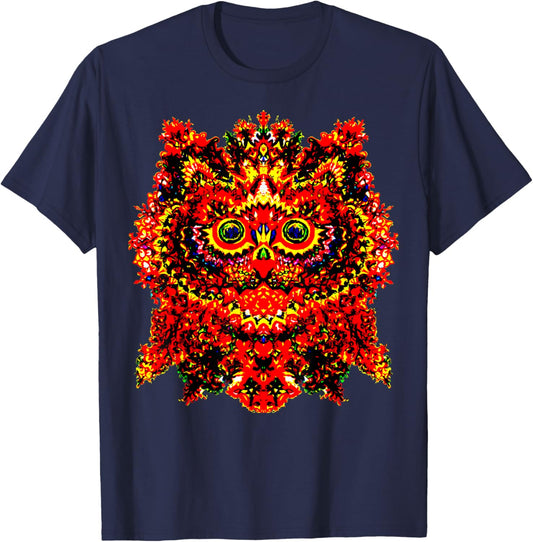 KALEIDOSCOPE KITTY - Louis Wain Psychedelic Cat Art T Shirt T-Shirt