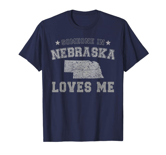 Someone In Nebraska Loves Me Heart Vintage State T-Shirt