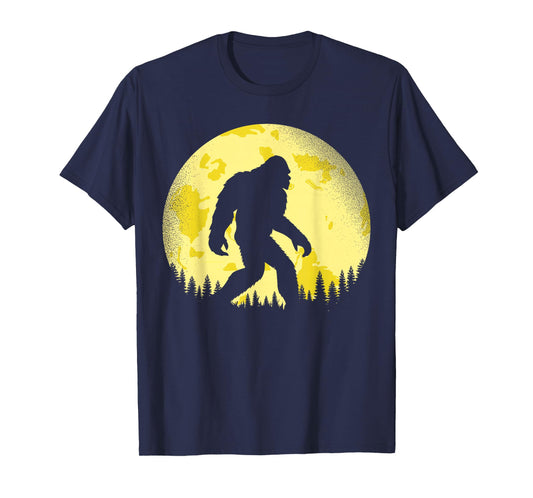 Retro Bigfoot Believer Night Moon Sasquatch Hide And Seek T-Shirt