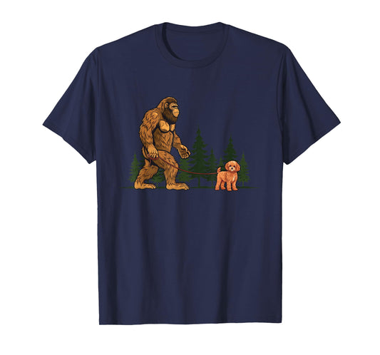 Funny Cavapoo Bigfoot Dog Walking Dog Mom Dad Kids T-Shirt