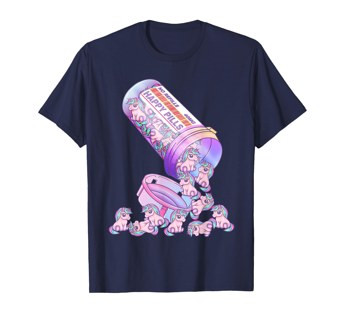 Happy Pills Pastel Goth Kawaii Yami Unicorn Otaku Women T-Shirt
