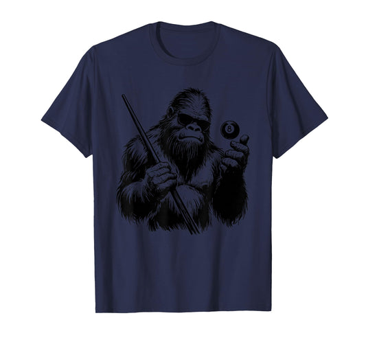Bigfoot Billiards Player - Funny Sasquatch Billiards Lover T-Shirt
