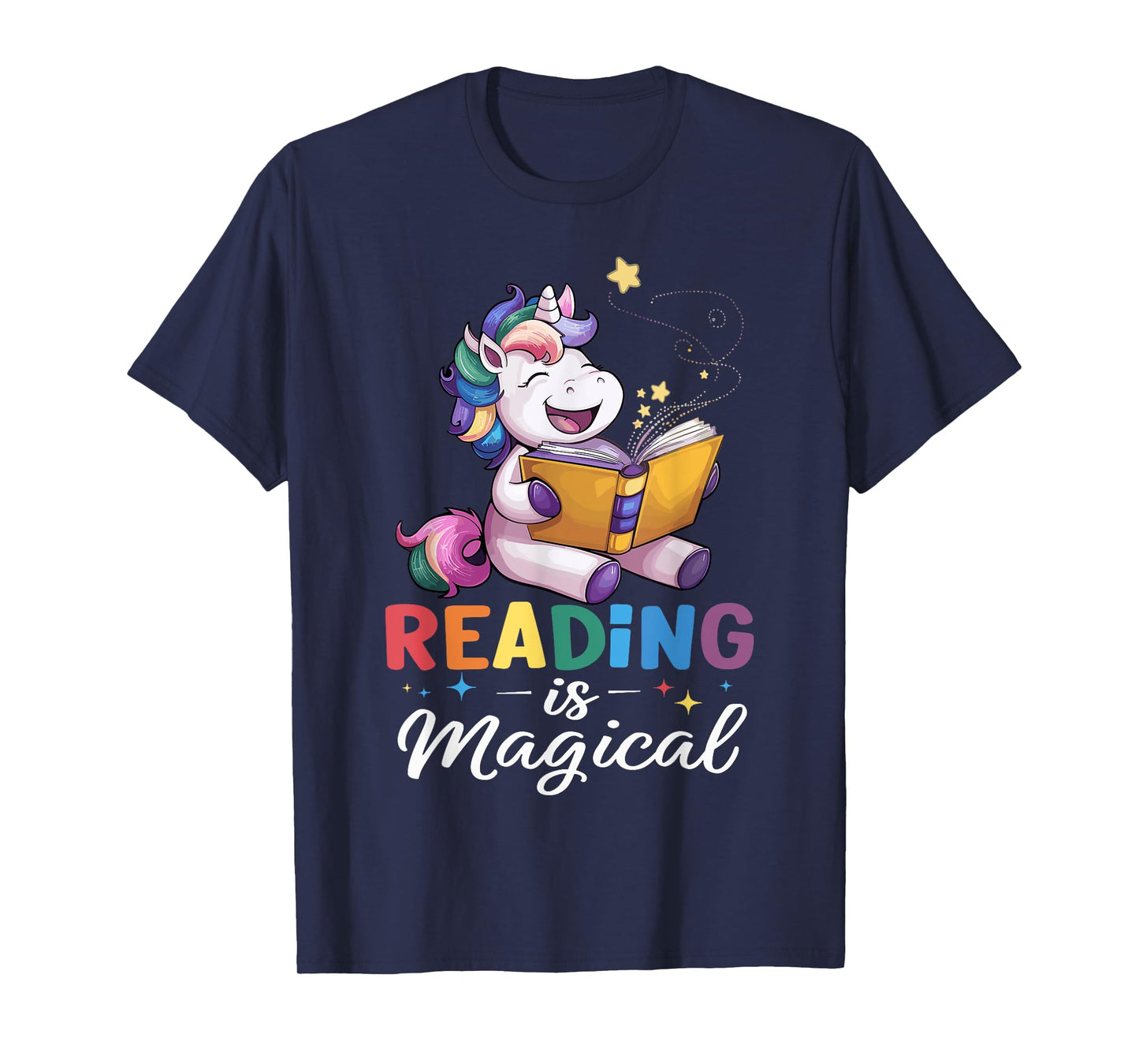 Unicorn Reading Is Magical Book Teacher Men Women Girls Kids T-Shirt