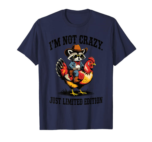 Cowboy Raccoon Riding Chicken Funny Country Humor Vintage T-Shirt