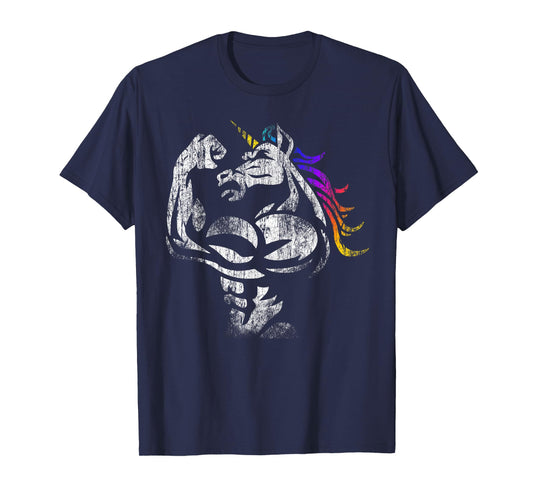 Muscle Unicorn Workout Fathers Day Gift Weightlifting Gym T-Shirt