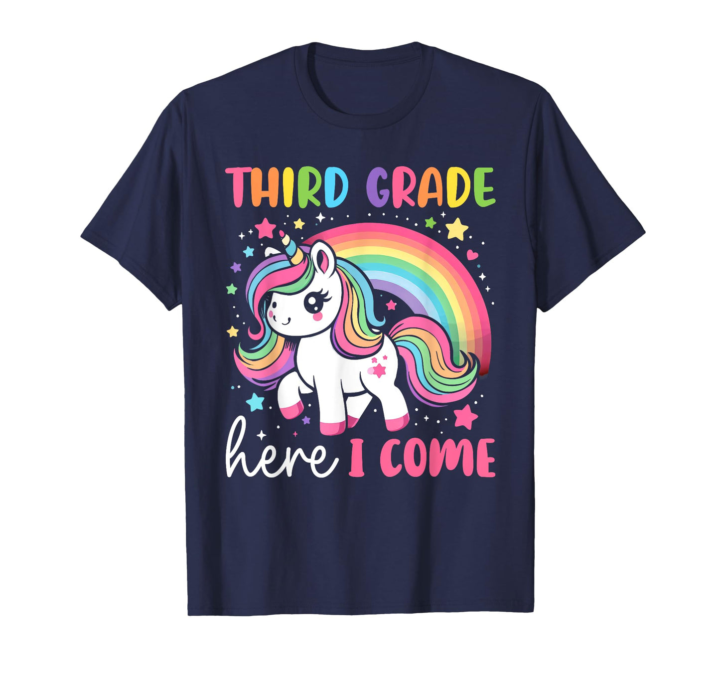 Third Grade Here I Come Unicorn Girls Kids Team 3rd Grade T-Shirt