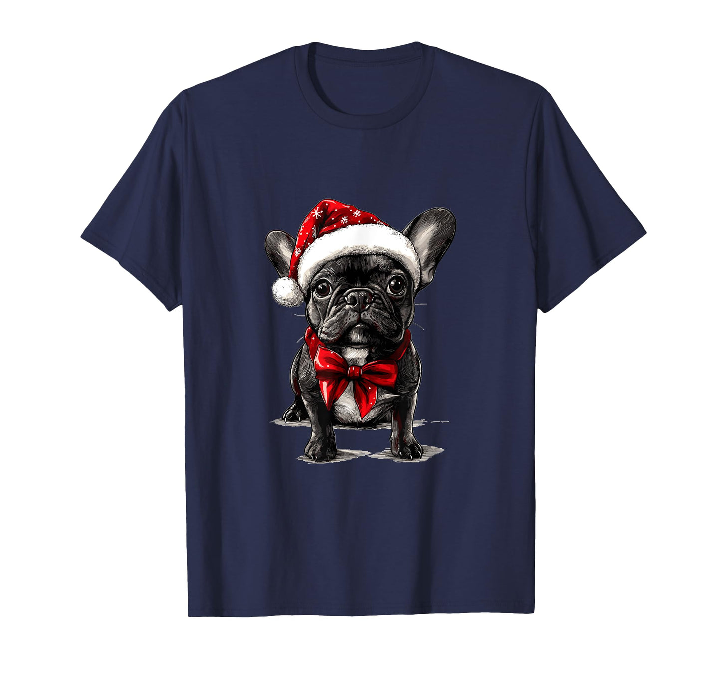 Cute French Bulldog Frenchie Dog Christmas Merry X-mas T-Shirt