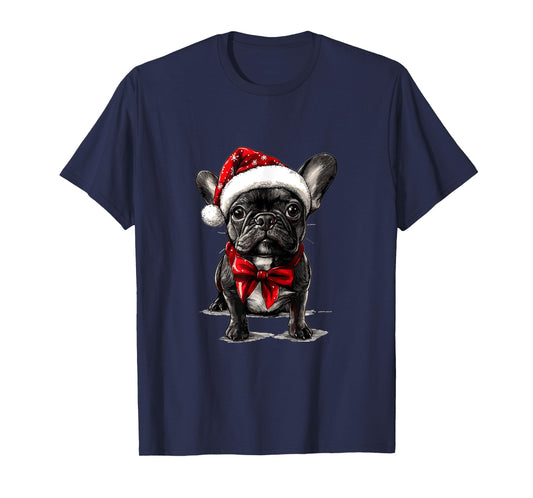 Cute French Bulldog Frenchie Dog Christmas Merry X-mas T-Shirt