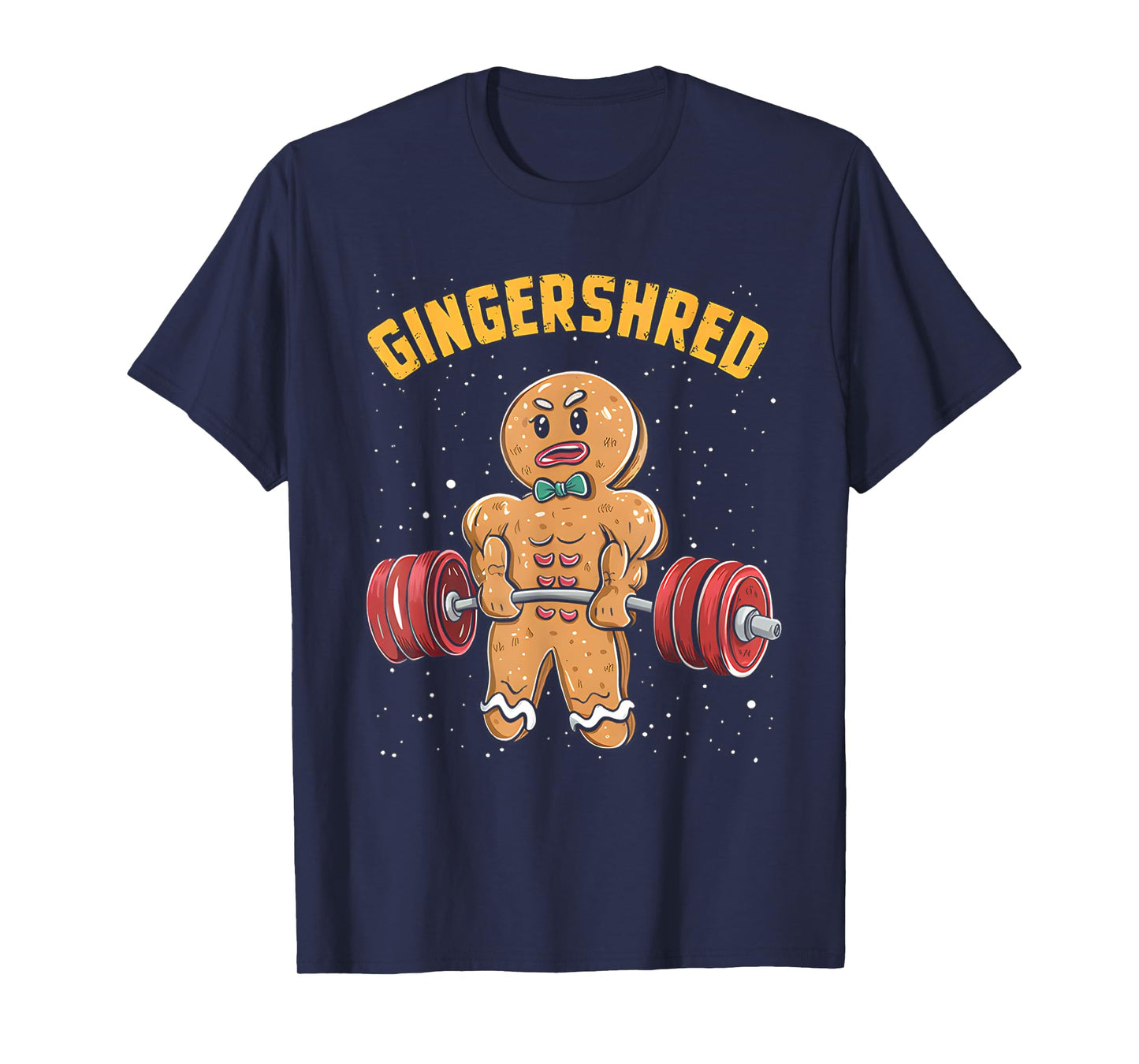 Gingershred Funny Gingerbread Man Gym Bodybuilding Christmas T-Shirt