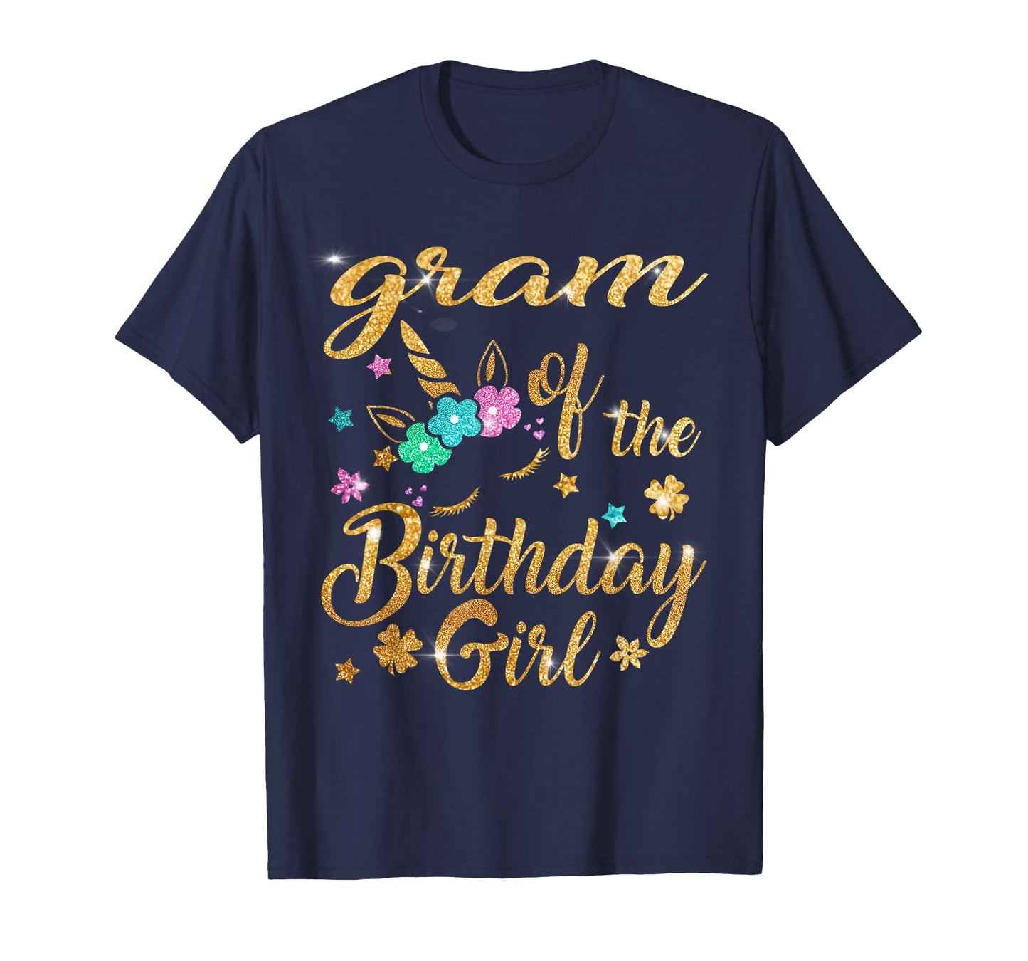 Gram of The Birthday Girl Unicorn Grandma T-Shirt