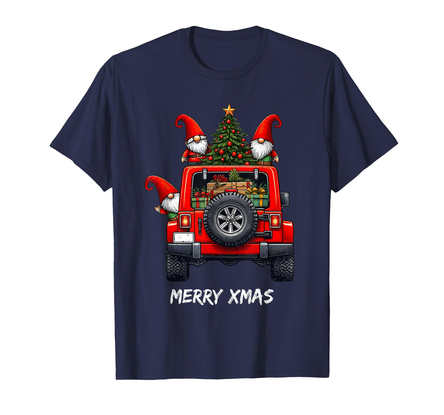 Christmas Tree On Car X-Mas Winter Holiday Men Women Kids T-Shirt