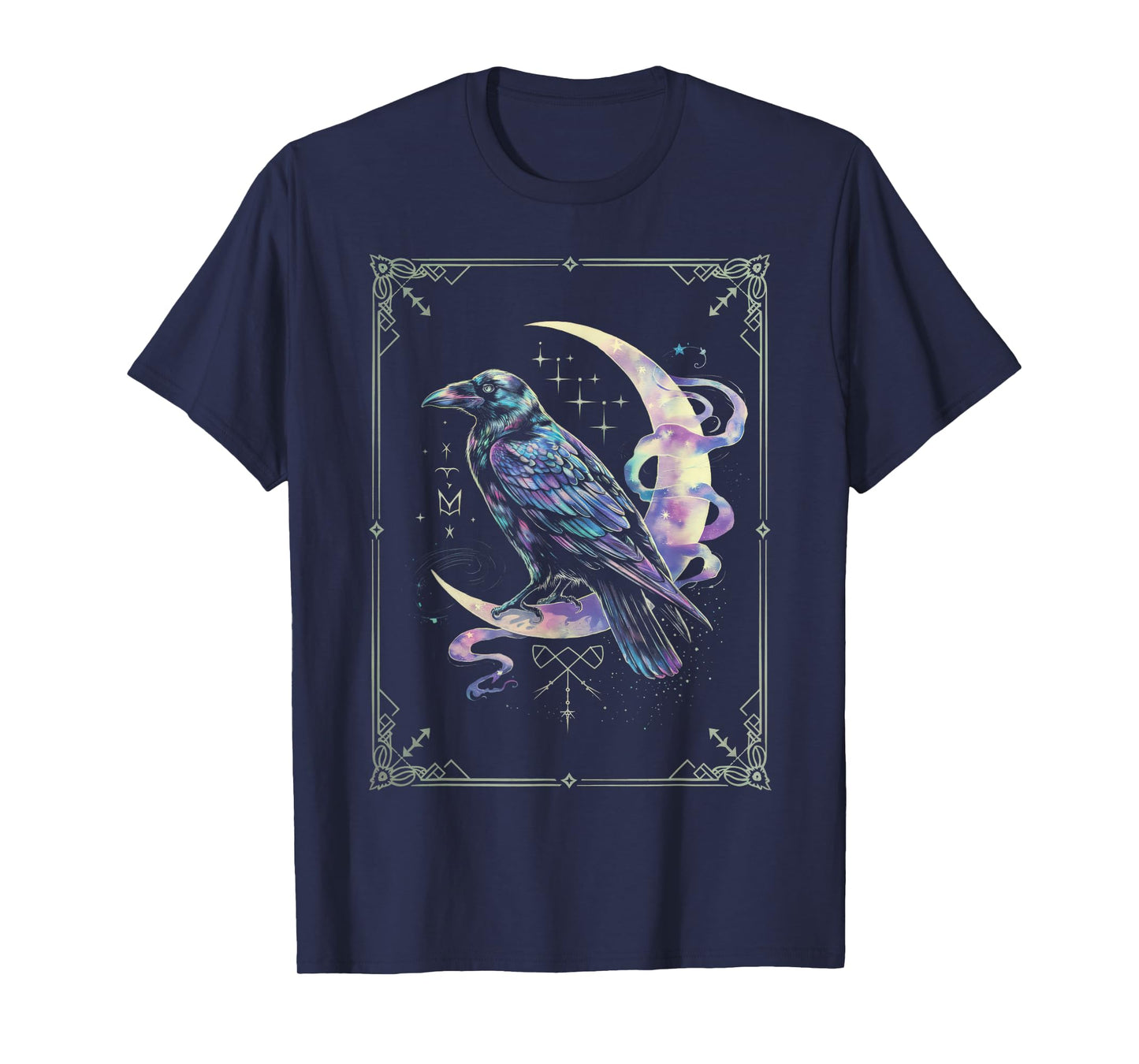 Raven Crow Dark Bird Witchcraft Omens Midnight T-Shirt