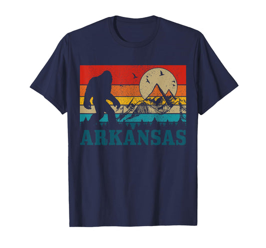 Arkansas Bigfoot Vintage Mountains Hiking Camping Gift T-Shirt