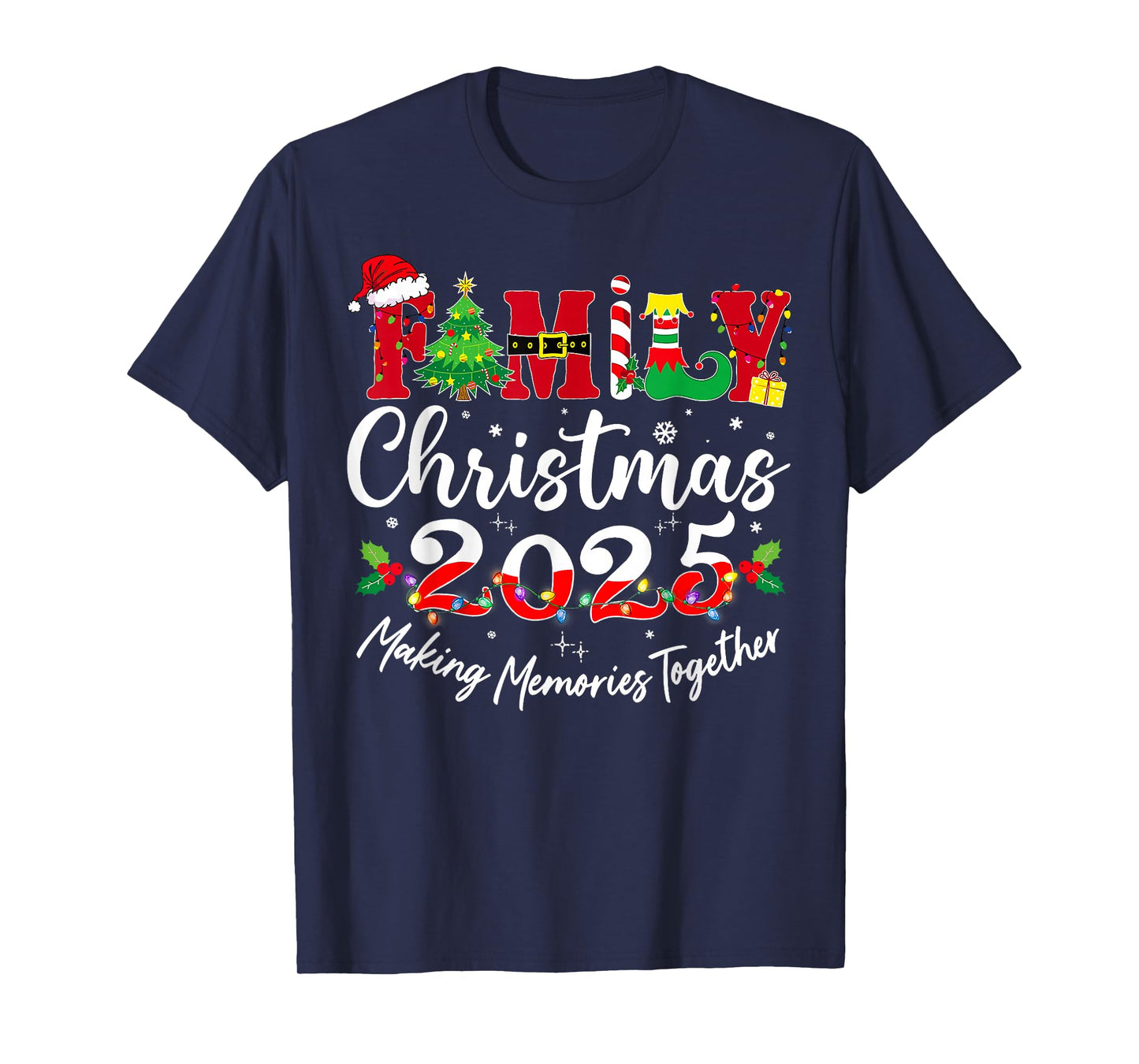 Family Christmas 2025 Matching Outfit Santa Elf Squad Group T-Shirt