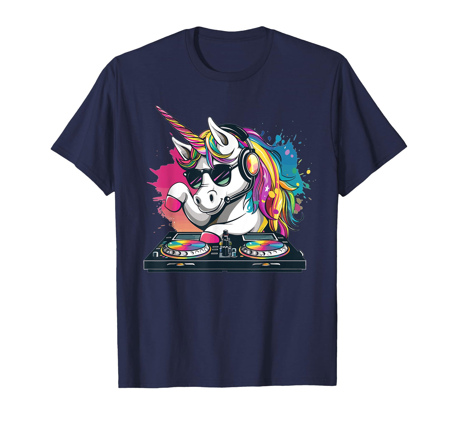 Cartoon Unicorn DJ T-Shirt