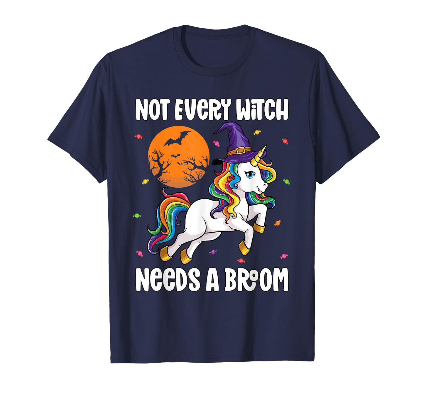 Halloween Unicorn Shirt Girls Women Witchy Unicorn Halloween T-Shirt