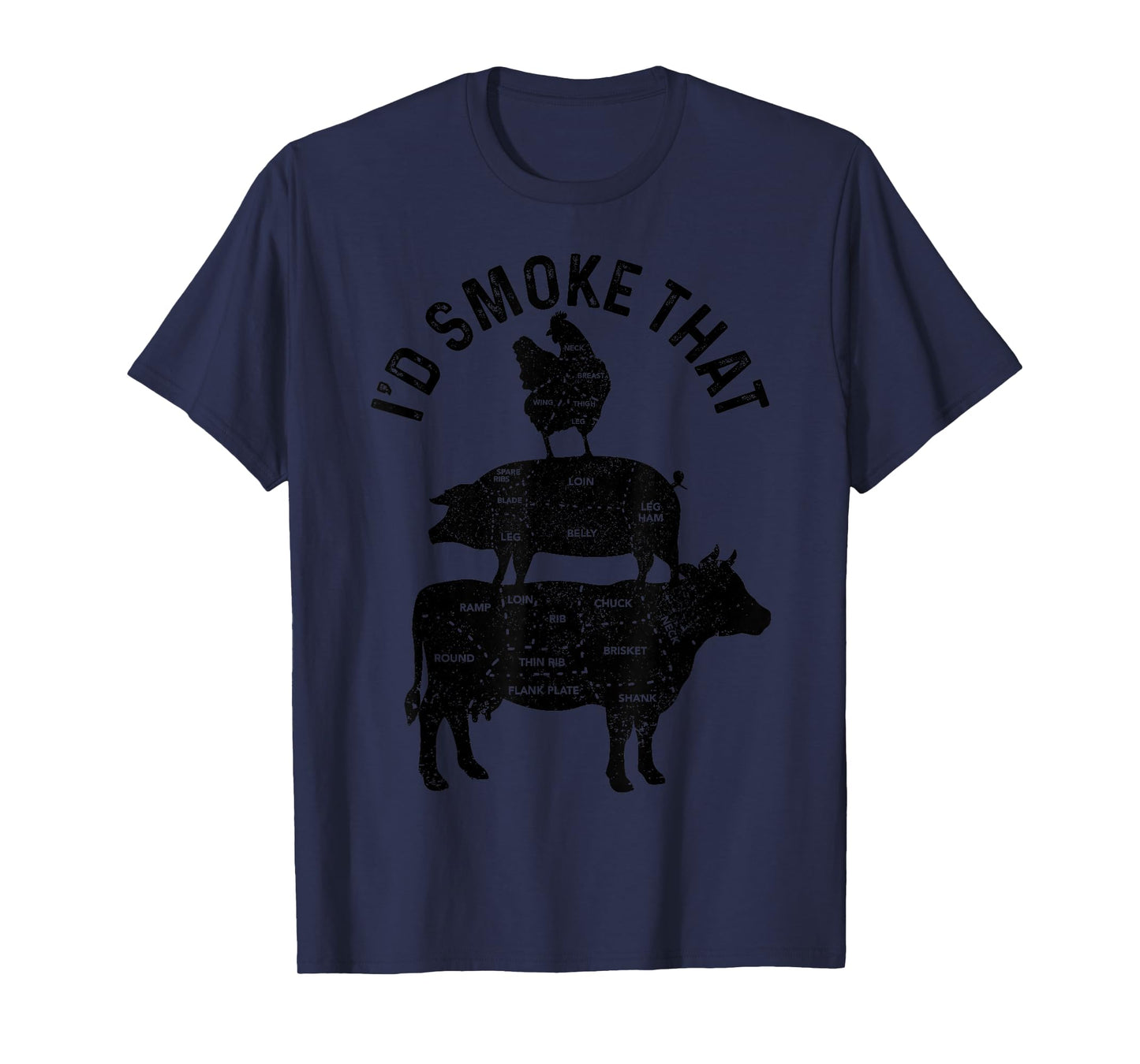 Chef Butcher BBQ I'd Smoke That Pork Beef Funny Father's Day T-Shirt