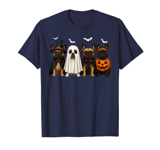 French Bulldog Ghost Dogs Halloween Costume Men Women Kids T-Shirt