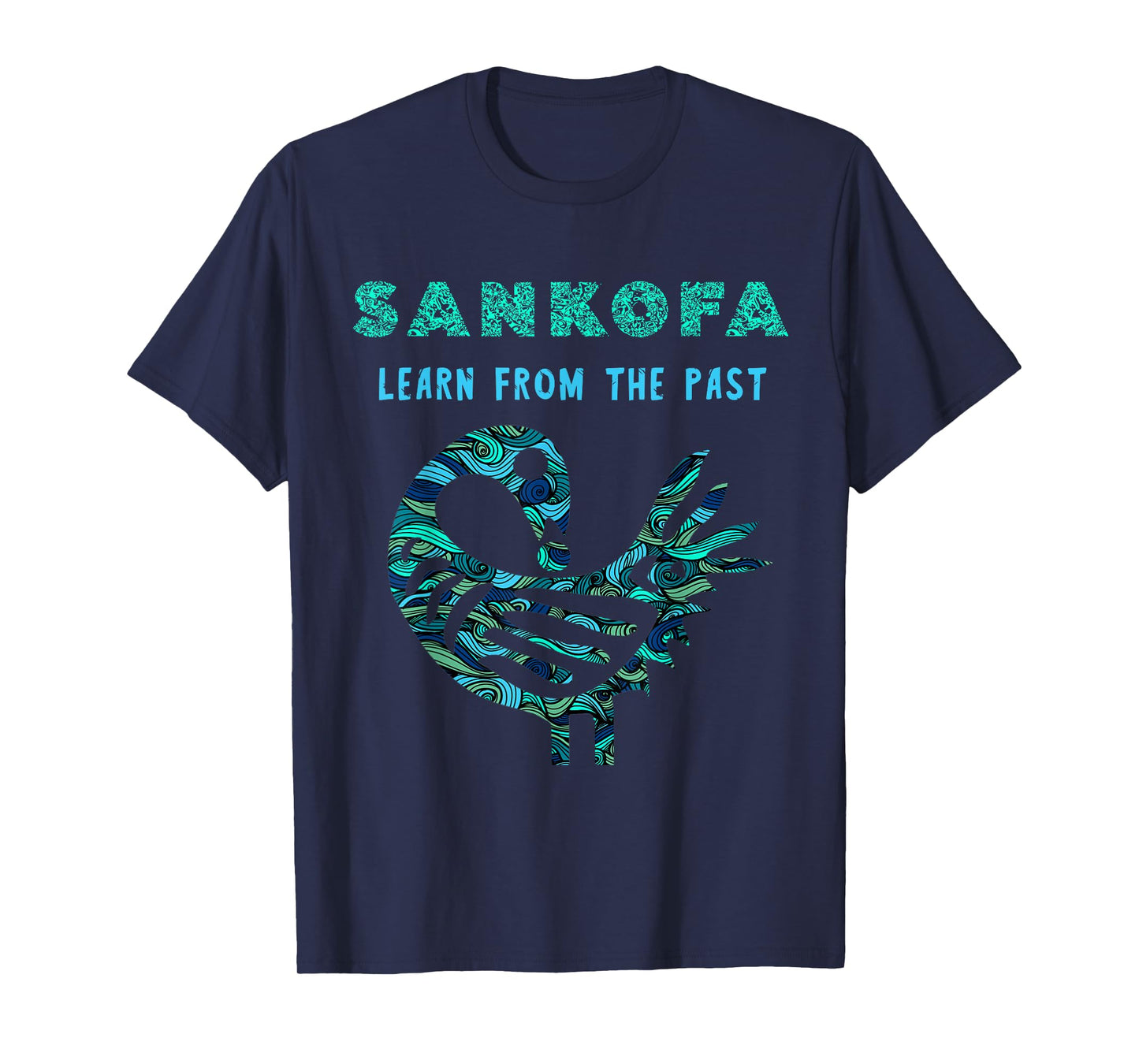 Sankofa Learn From The Past African Bird Pattern T-Shirt