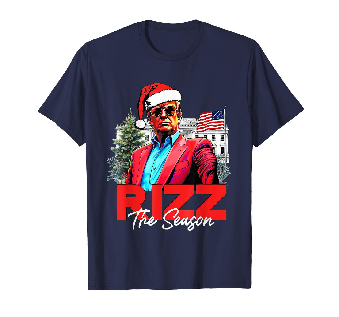 Funny Christmas Rizzmas Santa Xmas Rizz The Season Trump T-Shirt