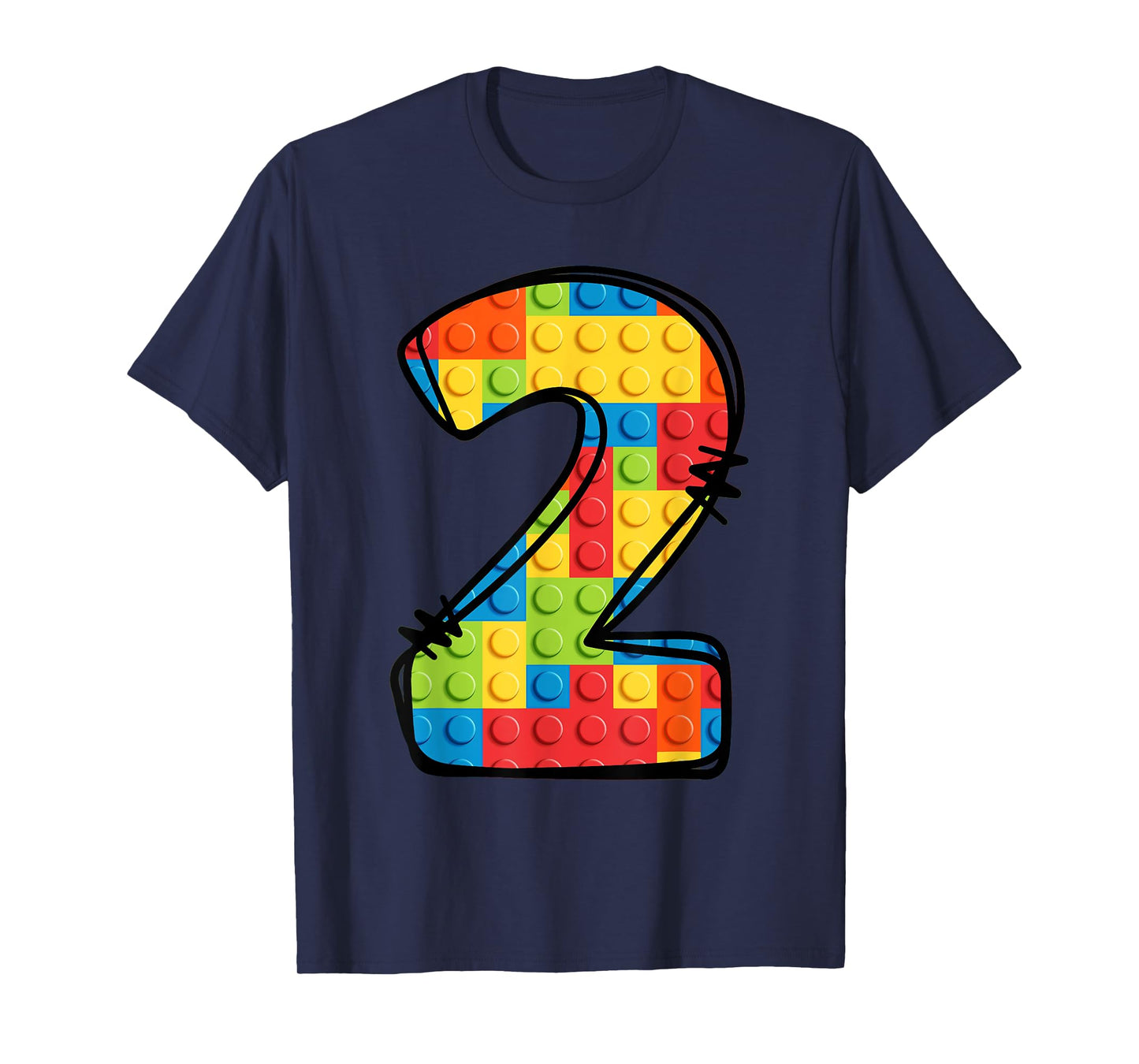 2 Year Old Blocks Building Master Builder 2nd Birthday T-Shirt