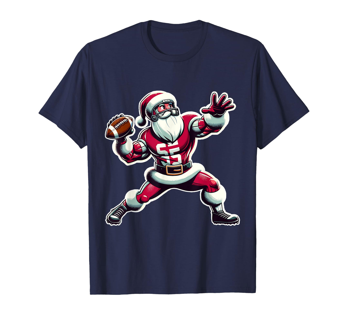 Christmas American Football Player Xmas For Men Boys PJ T-Shirt