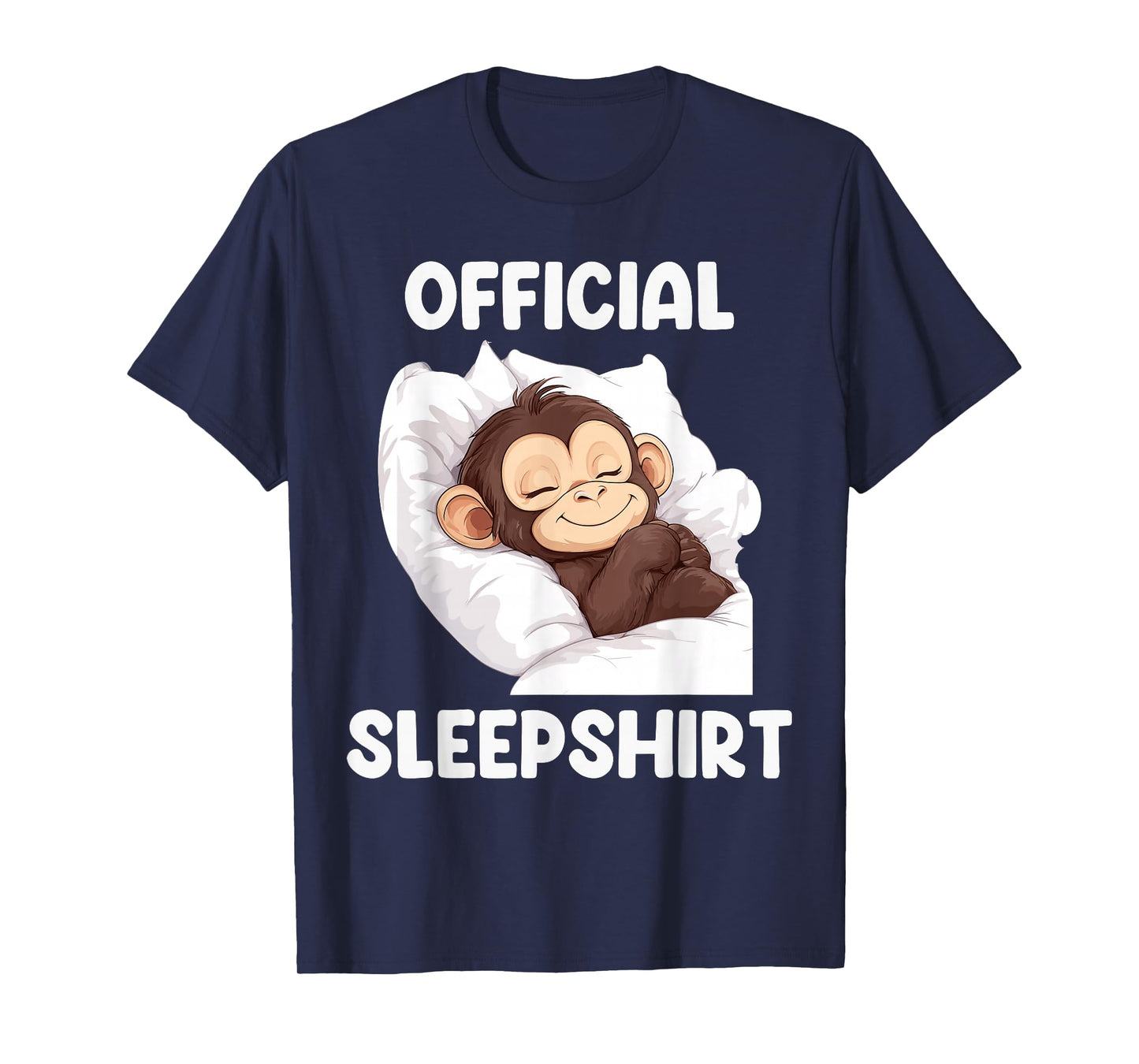 Official Sleepshirt Cute Sleeping Monkey Animal Lover Pajama T-Shirt
